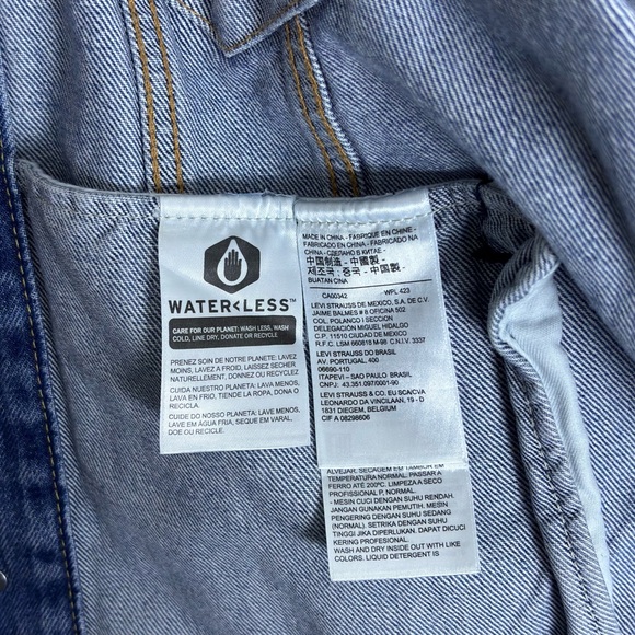 Levi's Virgil Denim Trucker Jacket Type 3 Virgil Abloh Big E - Picture 14 of 16